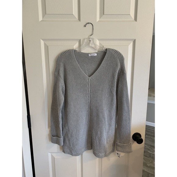 NWT $70 Charter Club Womens Gray Ribbed Long Sleeve V Neck Sweater Size Medium - Picture 2 of 12
